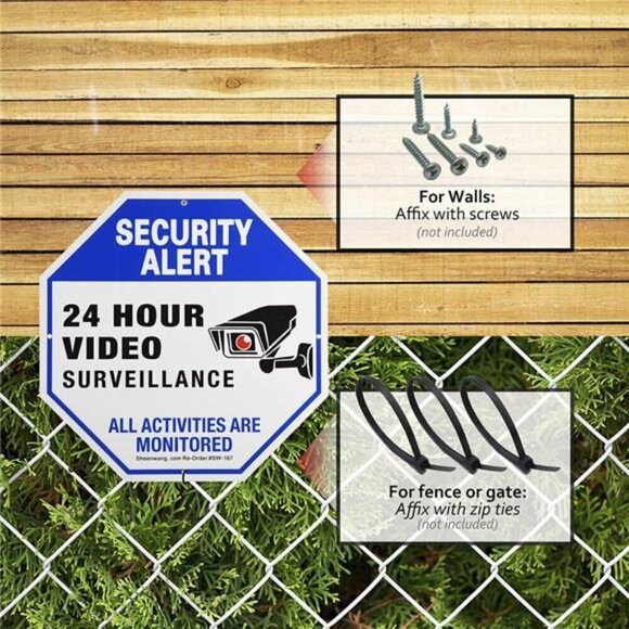 2-Pack Security Camera Sign Video Surveillance Outdoor UV Yard Safety Protection - Picture 5 of 7